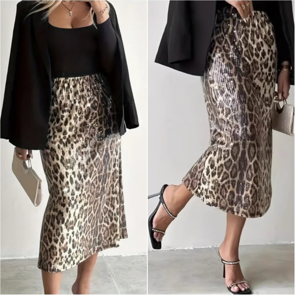 Glow Wild Sequin Midi Skirt - Picture 2 of 6